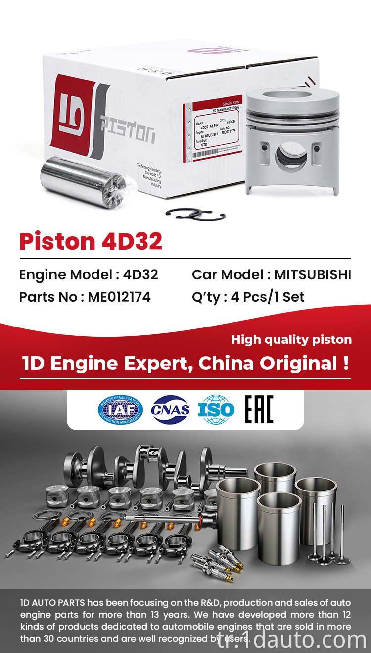 Mitsubishi 4d32 Motor Piston Seti MITSUBISHI 4D32 Engine Piston Set